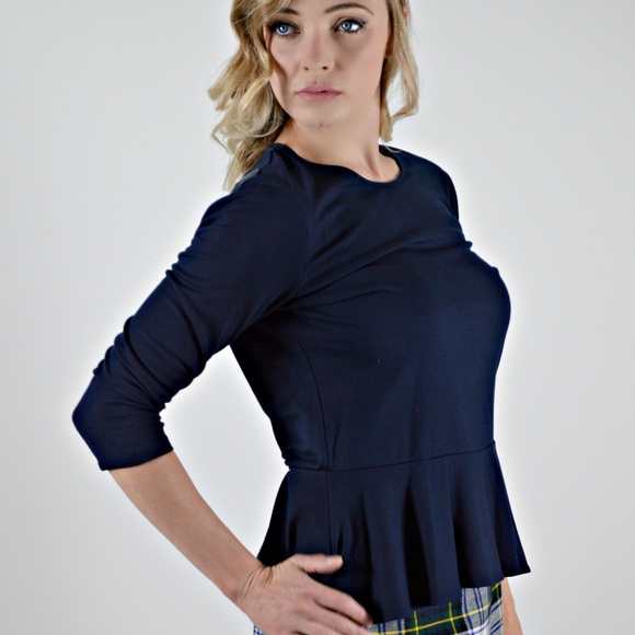 Denim & Supply Ralph Lauren Tops - Ralph Lauren Navy Blue Peplum Top